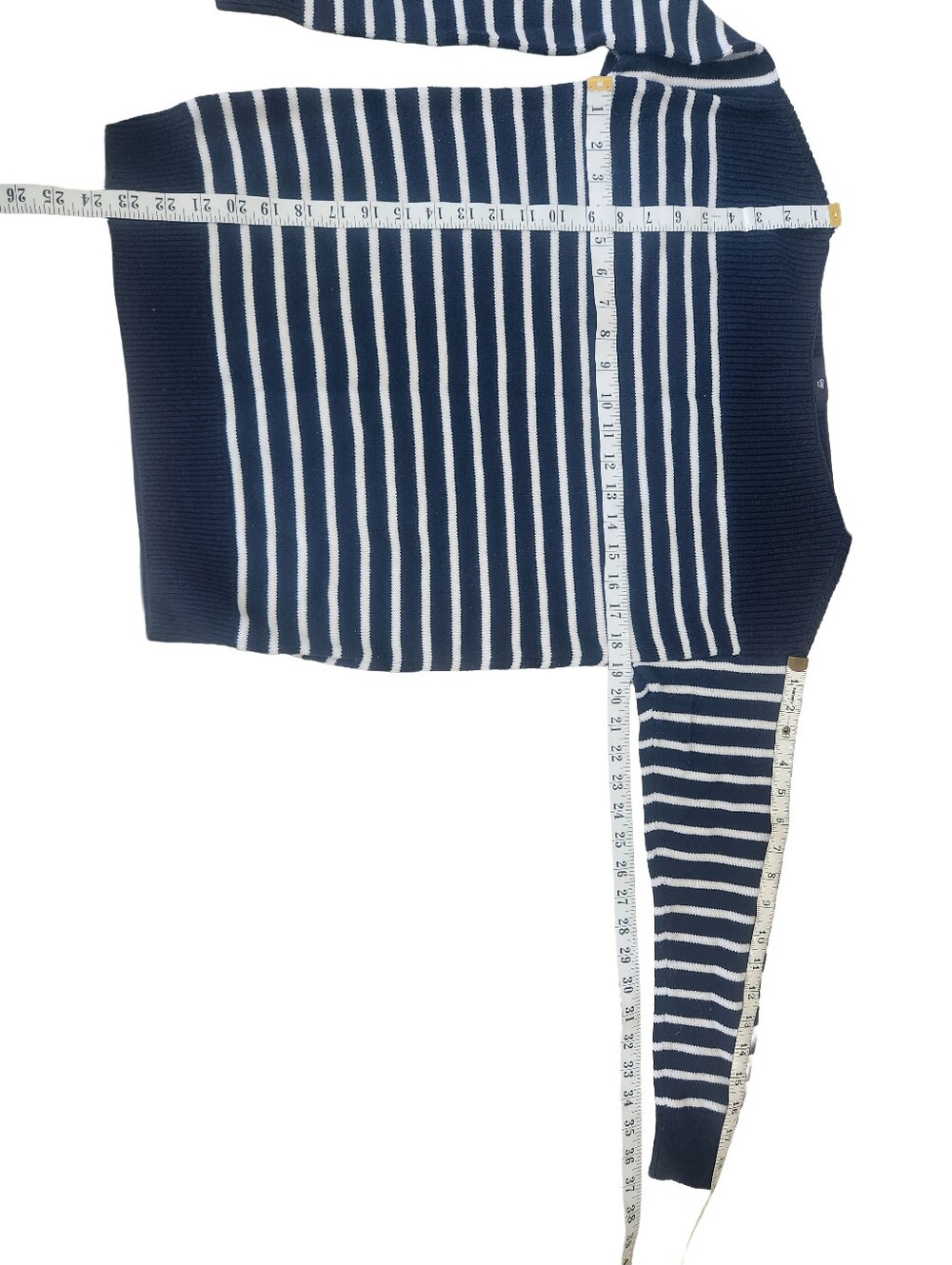 Gap Cotton Knitted Sweater Stripes Navy Blue White Boatneck Size Small - Picture 4 of 5